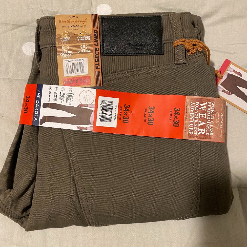 weatherproof Fleece lined mens pants
